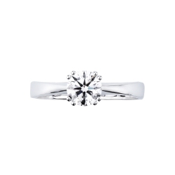 Anillo solitario en oro blanco 18k con ocho garras y diamante CT 0,90 2