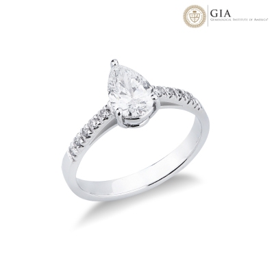 Solitario diamante 1 qt GIA talla pera