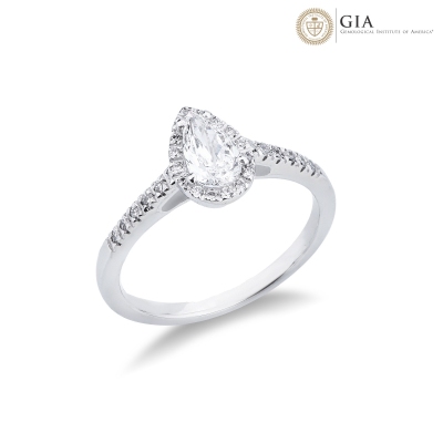 Solitario diamante central 0,5 ct GIA oro blanco y diamantes 