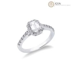 Solitario oro blanco diamante 0,7 qt GIA