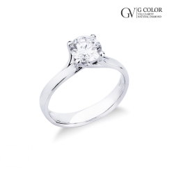 Anillo solitario en oro blanco 18 con diamante 0.90 ct