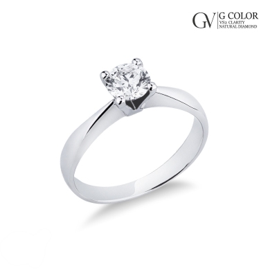 Anillo compromiso en oro blanco 18 quilates con diamante 0,90 ct