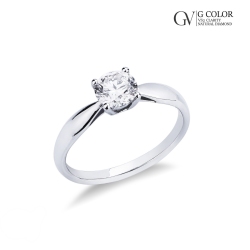 Anillo solitario 0.90 quilates en oro blanco con un diamante