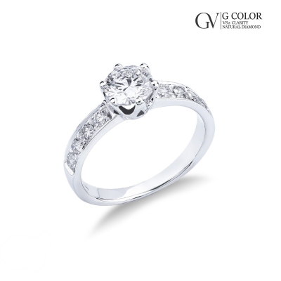Anillo solitario en oro blanco de 18k diamante 1.00 ct