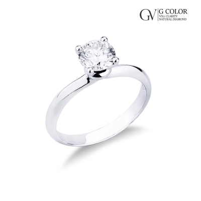 Anillo solitario con un 1.00 qt diamante en oro blanco