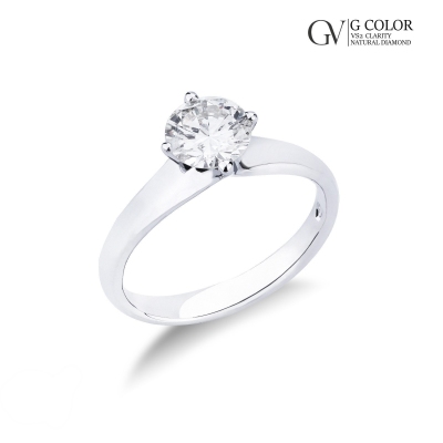 Anillo solitario mujer en oro 18 quilates con un diamante 1.00 ct