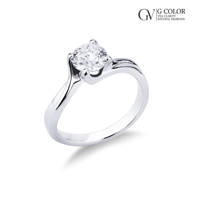 Anillo solitario de mujer en oro blanco 18k con diamante 1.00 ct