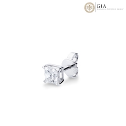 Pendiente único Oro blanco Diamante GIA
