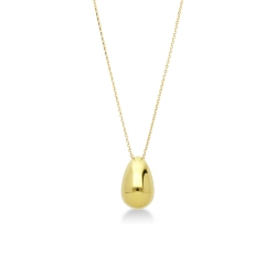 Cadena de oro amarillo 18k colgante en forma de gota