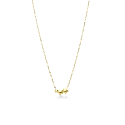 Collar de oro amarillo 18K con tres estrellas 