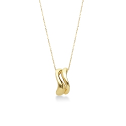 Collar de oro amarillo 18K con colgante de ondas