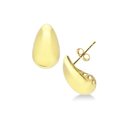 Hermosos pendientes de oro amarillo 750 delicada forma de gota