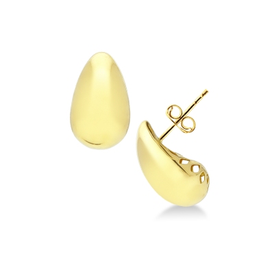 Hermosos pendientes de oro amarillo 750 delicada forma de gota