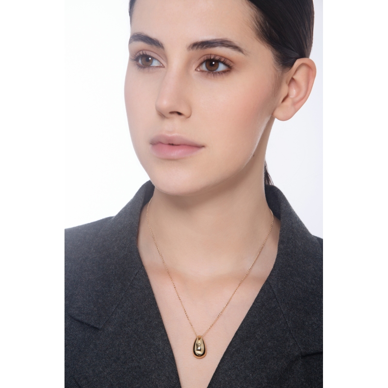 Cadena de oro amarillo 18k colgante en forma de gota