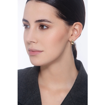 Hermosos pendientes de oro amarillo 750 delicada forma de gota