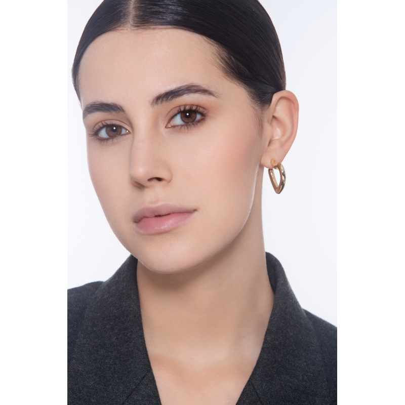 Pendientes de oro amarillo 750 con corazón abombado