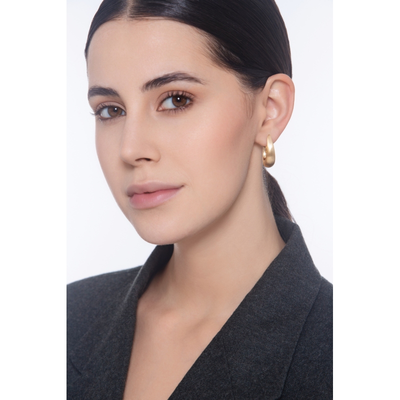 Pendientes semicirculares de oro amarillo 18k 