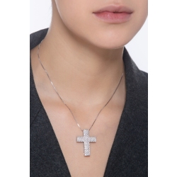 Collar oro blanco de 18k con colgante cruz 2