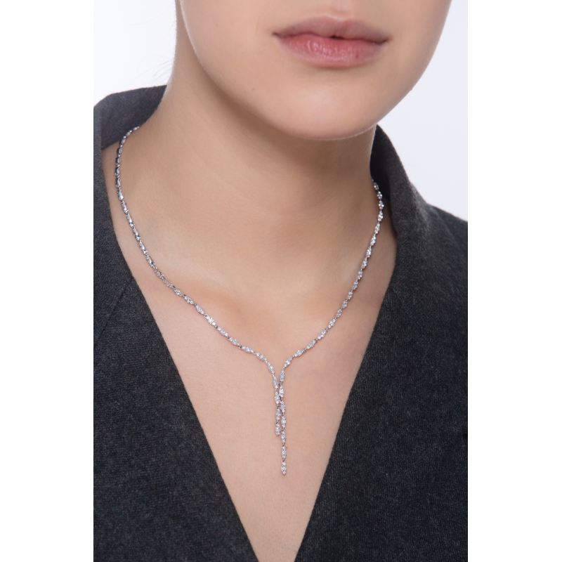 Gargantilla mujer en oro blanco 18k diamantes Gargantilla mujer en oro blanco 18k diamantes