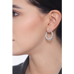 PENDIENTES CUADRADOS ORO BLANCO 18K Y DIAMANTE 2