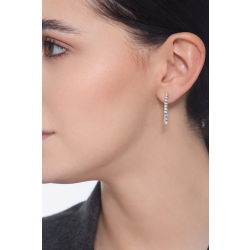 Pendientes tennis en oro blanco de 18 quilates con diamantes 2