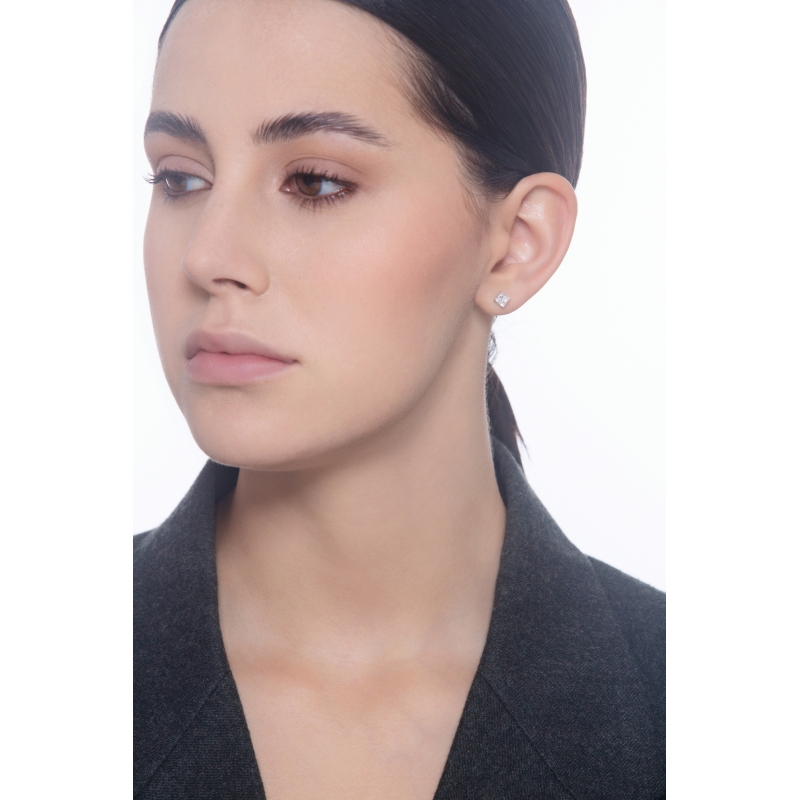 Pendiente único Oro blanco Diamante GIA Pendiente único Oro blanco Diamante GIA