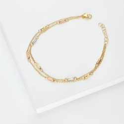 Pulsera oro tricolor 18k ajustable