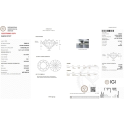 Diamante certificado IGI 1.00CT F VVS1 2