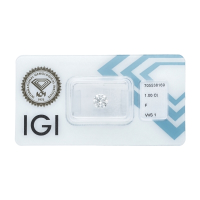 Diamante certificado IGI 1.00CT F VVS1