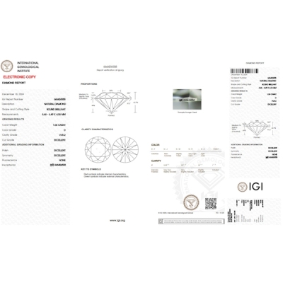 Diamante certificado IGI CT 1.06 D VVS2 