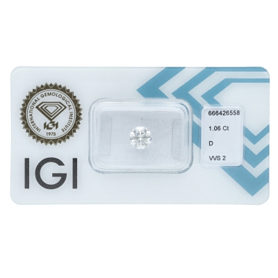 Diamante certificado IGI CT 1.06 D VVS2 
