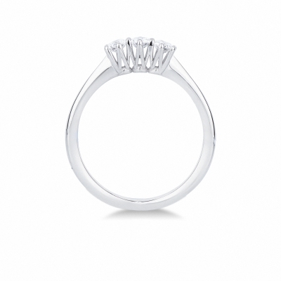 Anillo trilogy en oro blanco 18k con tres diamantes blancos CT 0,30 