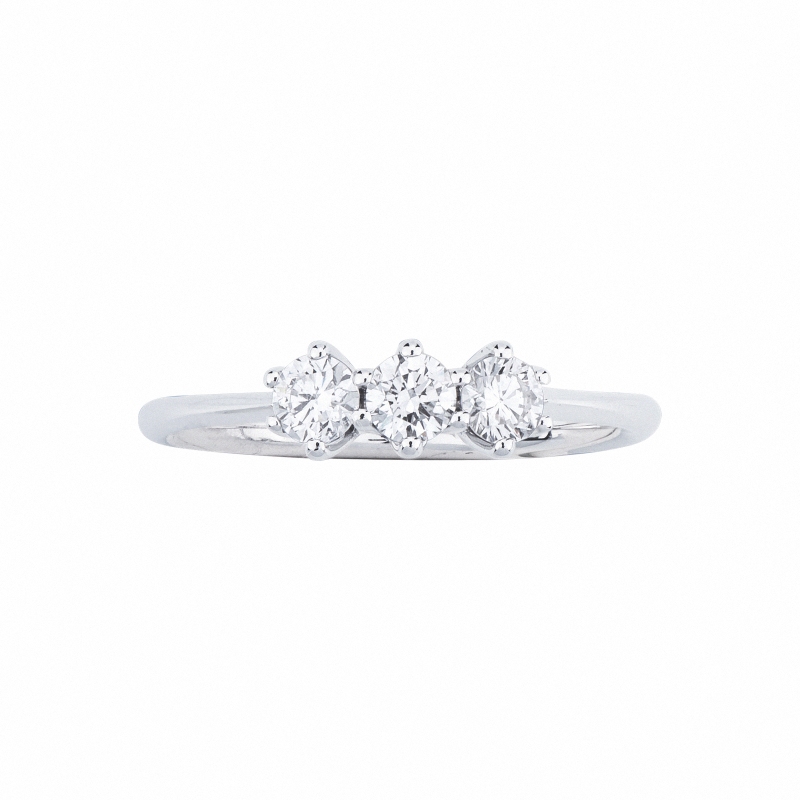 Anillos trilogy en oro blanco de 18 quilates con diamantes CT 0,45 Anillos trilogy en oro blanco de 18 quilates con diamantes CT 0,45