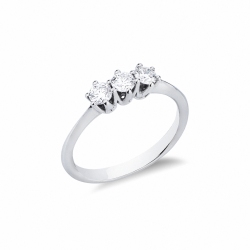 Anillos trilogy en oro blanco de 18 quilates con diamantes CT 0,45