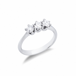 Anillos trilogy en oro blanco de 18 quilates con diamantes CT 0,75