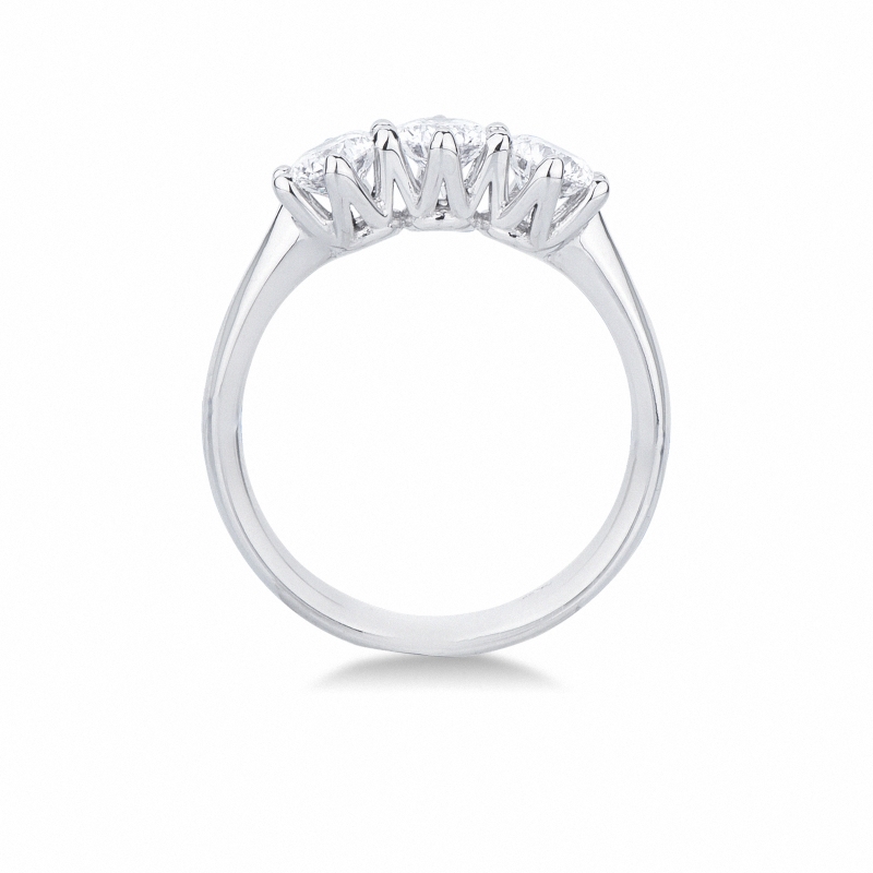 Anillo oro blanco 18 quilates con tres diamantes CT 1,20 