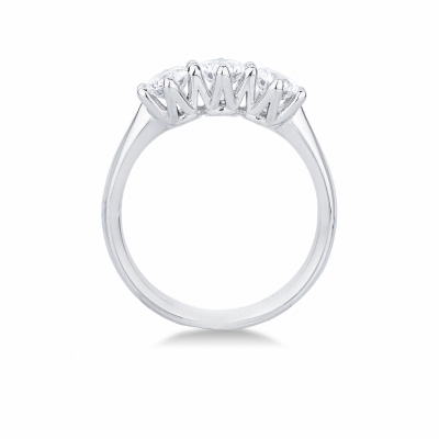 Anillo oro blanco 18 quilates con tres diamantes CT 1,20 