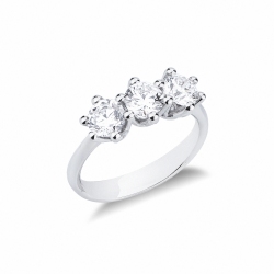 Anillo trilogy en oro blanco 18k con diamantes CT 1,50