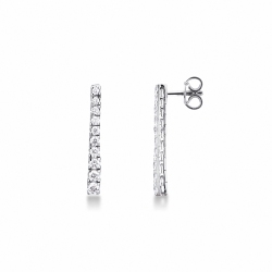 Pendientes tennis en oro blanco de 18 quilates con diamantes