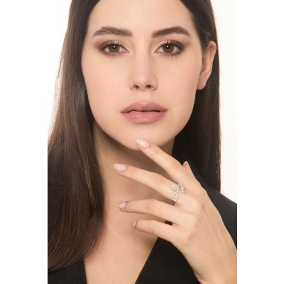 Anillo fantasìa Tú y Yo con diamantes