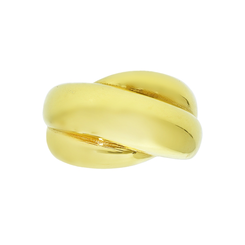 Anillo banda con diseño entrelazado en oro amarillo 750
