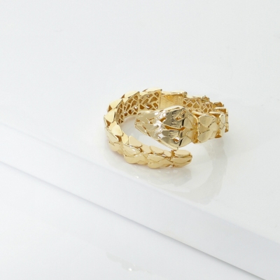 Anillo serpiente abierto en oro amarillo 18k