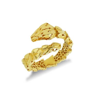 Anillo serpiente abierto en oro amarillo 18k