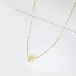 Collar hoja en oro amarillo 18k 2