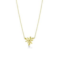 Collar hoja en oro amarillo 18k