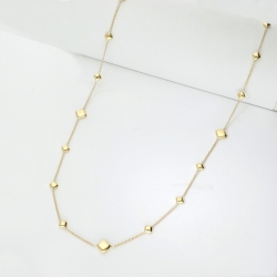 Collar de oro amarillo 18k con cuadrados brillantes 90 cm 2
