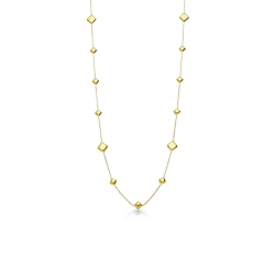 Collar de oro amarillo 18k con cuadrados brillantes 90 cm
