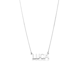 Collar personalizado con nombre en oro blanco 18k