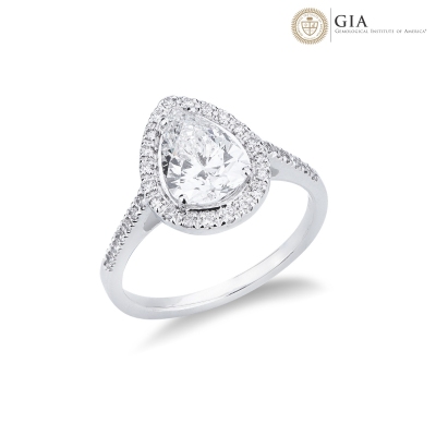 Anillo solitario en oro blanco de 18K con diamante IGI 1.50ct