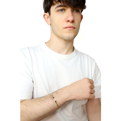 Brazalete Rígido en Oro Rosa de 18 Quilates con Diamantes Negros